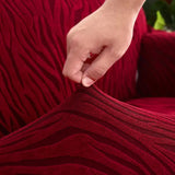 Zebra Velvet Sofa Covers (Maroon)