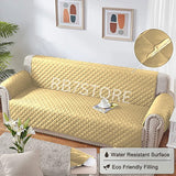 Waterproof Cotton Quilted Sofa Cover - Sofa Runners (Beige)