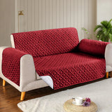 Ultrasonic Microfiber Sofa Cover - Maroon