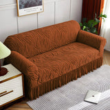 Zebra Velvet Sofa Covers (Copper Brown)