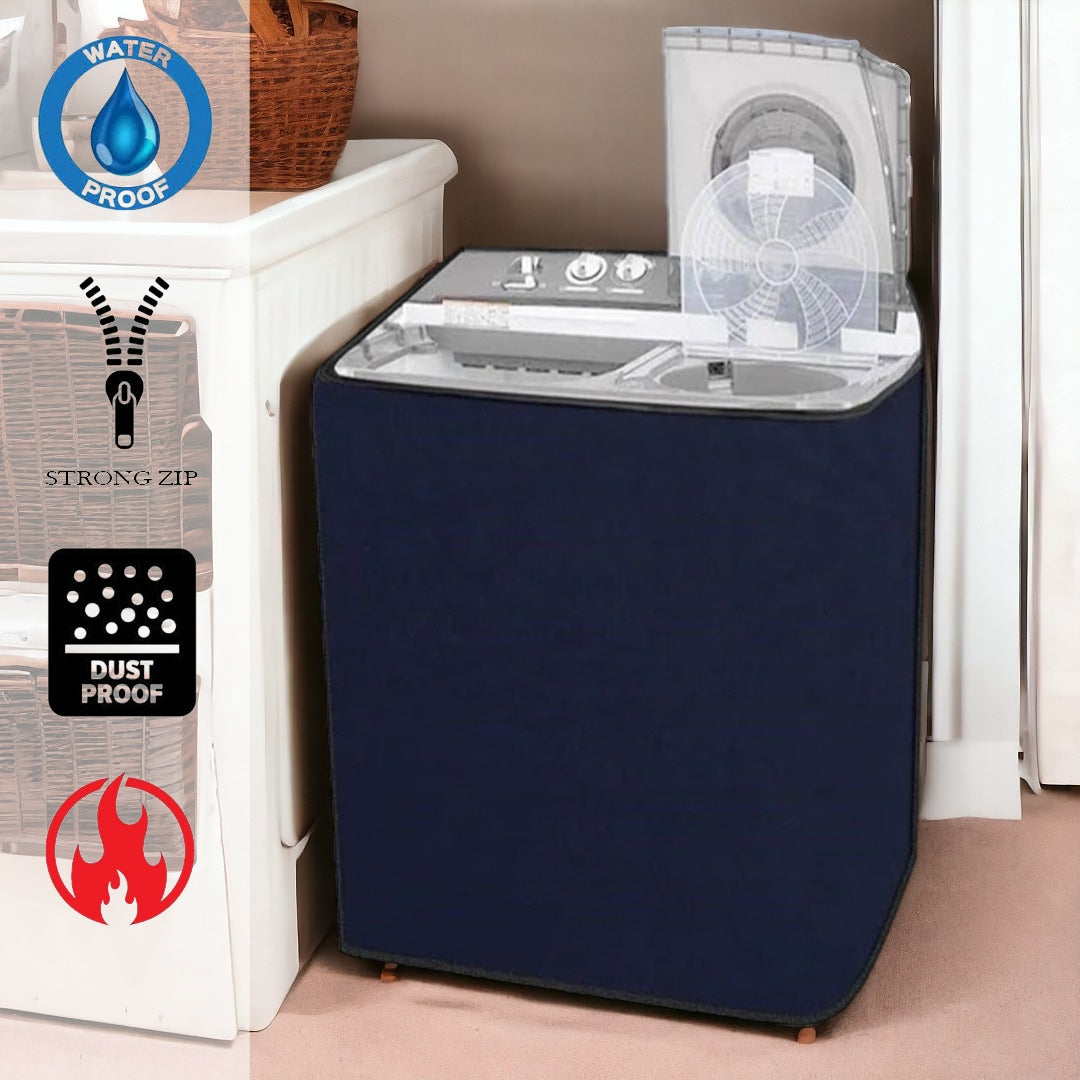 Twin Tub Waterproof Washing Machine Cover (Blue Color - All Sizes Available)