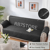 Waterproof Cotton Quilted Sofa Cover - Sofa Runners (Black)