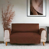 Cotton Quilted Sofa Runner - Sofa Coat (Copper Brown)