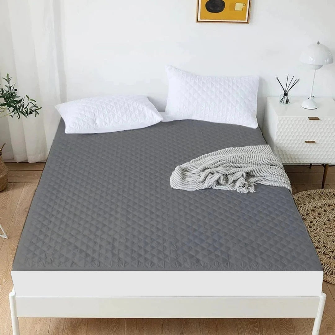 Quilted Waterproof Mattress Cover - Grey