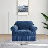 Zebra Velvet Sofa Covers (Blue)