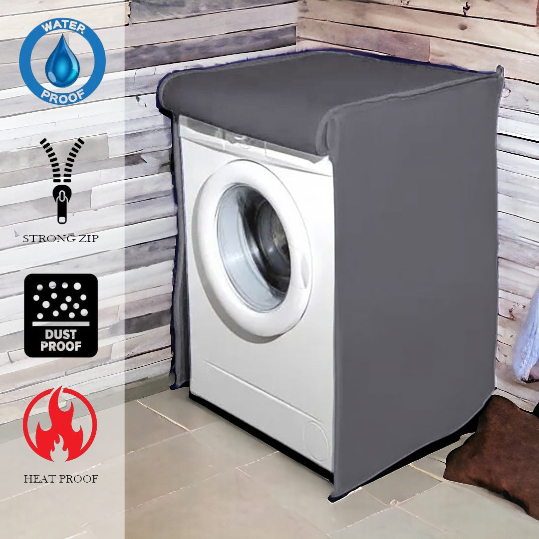 Waterproof Front Loaded Washing Machine Cover (Grey Color - All Sizes Available)