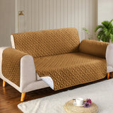 Ultrasonic Microfiber Sofa Cover - Copper Brown