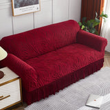 Zebra Velvet Sofa Covers (Maroon)