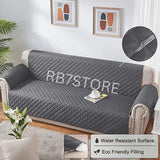 Waterproof Cotton Quilted Sofa Cover - Sofa Runners (Grey)