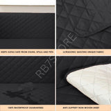 Waterproof Cotton Quilted Sofa Cover - Sofa Runners (Black)