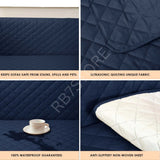 Waterproof Cotton Quilted Sofa Cover - Sofa Runners (Blue)