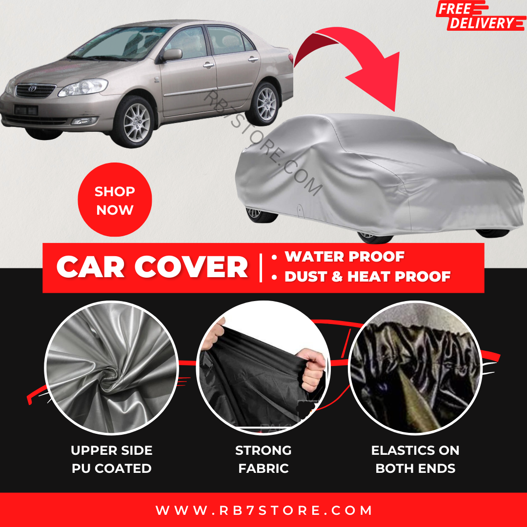 Toyota Corolla 2000-2006 Car Top Cover - Waterproof & Dustproof Silver Spray Coated + Free Bag