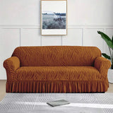 Zebra Velvet Sofa Covers (Copper Brown)