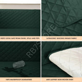 Waterproof Cotton Quilted Sofa Cover - Sofa Runners (Green)