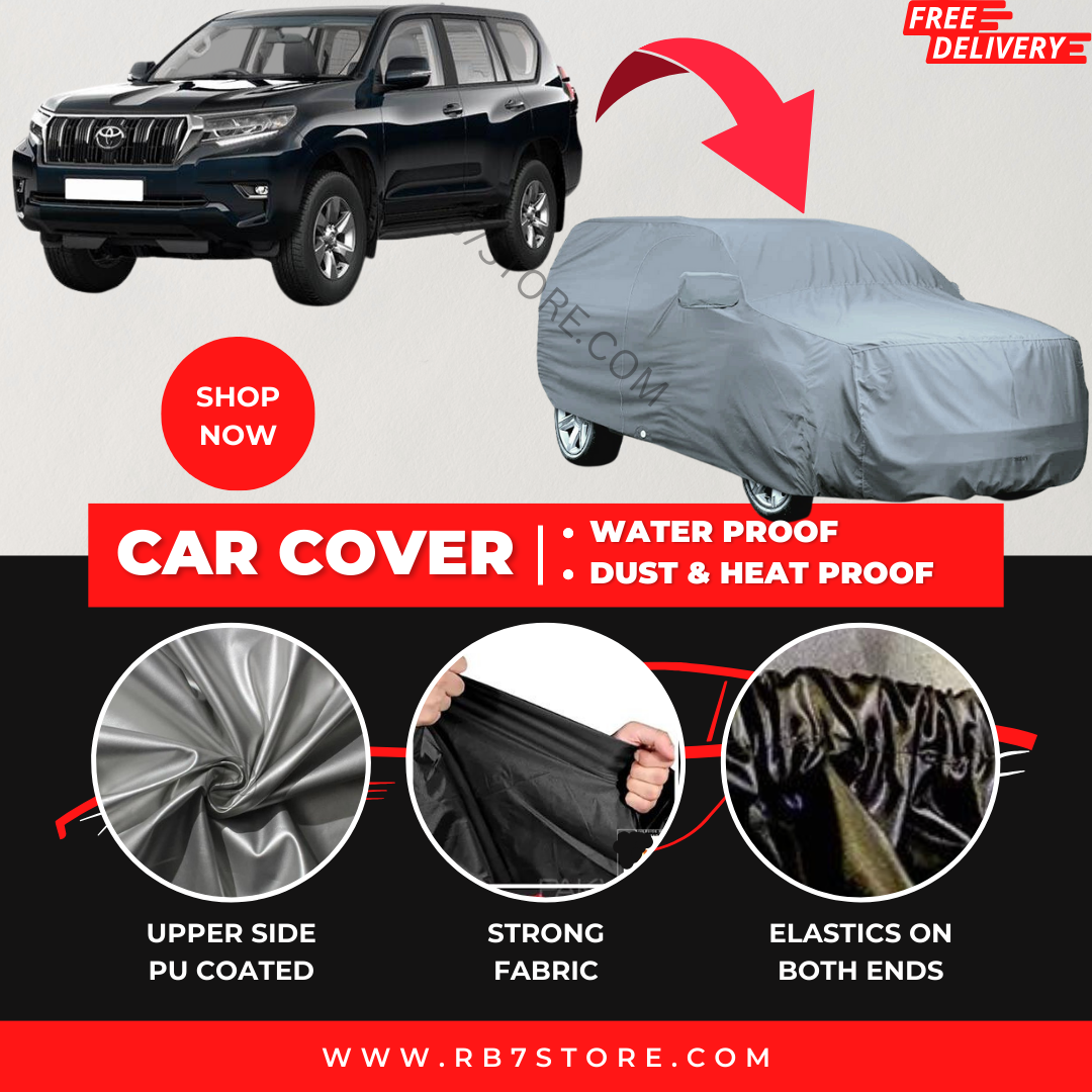 Toyota Prado 2009-2023 Car Top Cover - Waterproof & Dustproof Silver Spray Coated + Free Bag