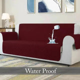Waterproof Cotton Quilted Sofa Cover - Sofa Runners (Maroon)