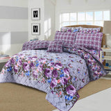 7 Pcs Quilted Comforter Set - Lavender