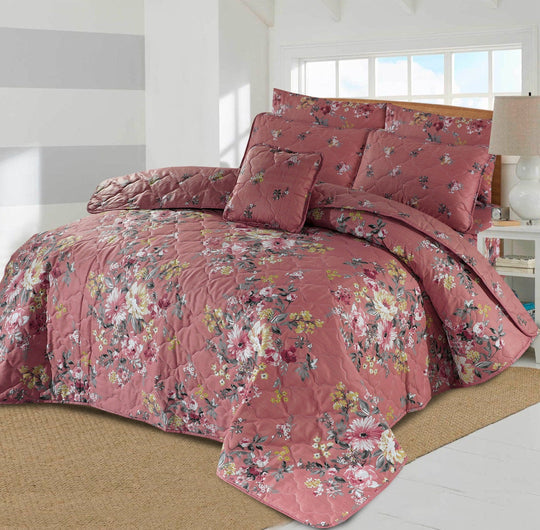 7 Pcs Quilted Comforter Set - Plumblossom