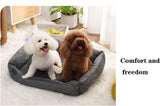 Super Soft Dog Bed with Waterproof Bottom - Warm Bed/Sofa For Dog & Cat - Brown & Navy