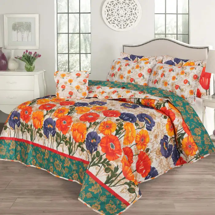 7 Pcs Quilted Comforter Set - Jasmine
