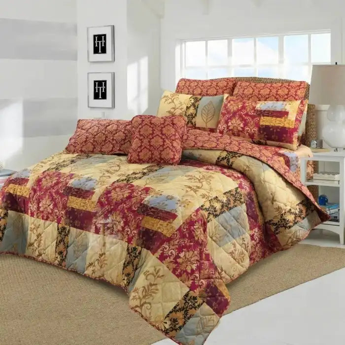 7 Pcs Quilted Comforter Set - Sandcastle