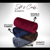 Double Bed Soft Fleece Blankets (Brown)