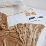 Double Bed Soft Fleece Blankets (Camel)
