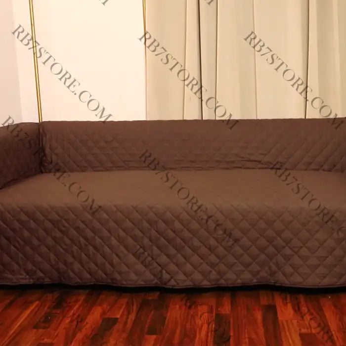 Cotton Quilted Sofa Runner - Coat (Copper Brown)