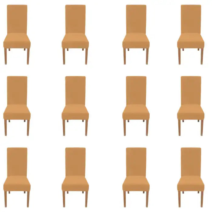 Fitted Style Cotton Jersey Chair Cover Beige Pack Of 12