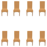 Fitted Style Cotton Jersey Chair Cover Beige Pack Of 8
