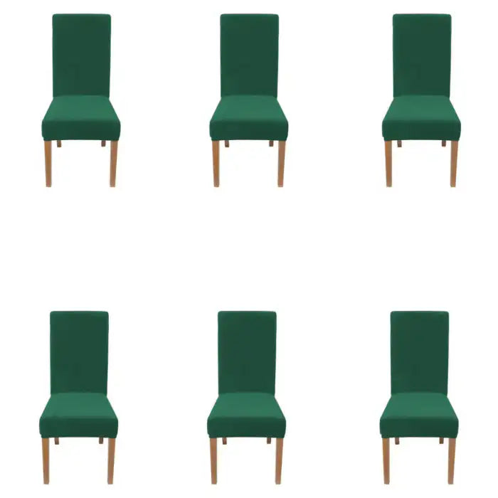 Fitted Style Cotton Jersey Chair Cover Bottle Green Pack Of 6