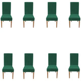 Fitted Style Cotton Jersey Chair Cover Bottle Green Pack Of 8