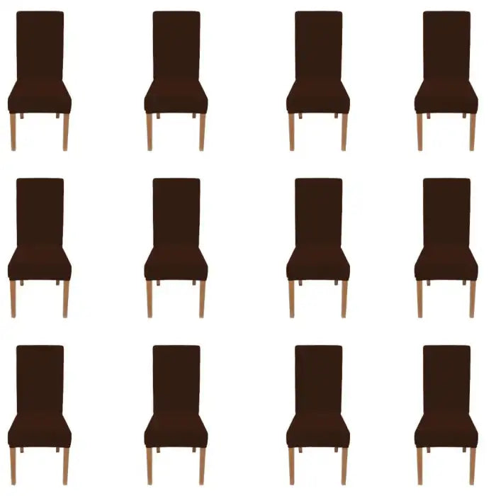 Fitted Style Cotton Jersey Chair Cover Brown Pack Of 12