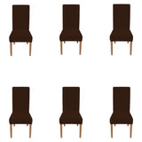 Fitted Style Cotton Jersey Chair Cover Brown Pack Of 6