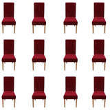 Fitted Style Cotton Jersey Chair Cover Maroon Pack Of 12