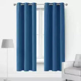 Plain Jacquard Curtains -  Sky Blue