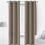 Plain Jacquard Curtains - Brown