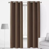 Plain Jacquard Curtains - Dark-Brown