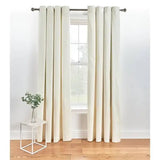 Plain Jacquard Curtains - Cream