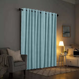 Plain Jacquard Curtains -Light Blue