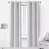 Plain Jacquard Curtains - White