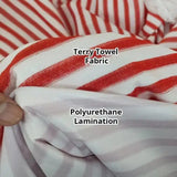 Terry Towel Waterproof Mattress Protector (Red Stripe)