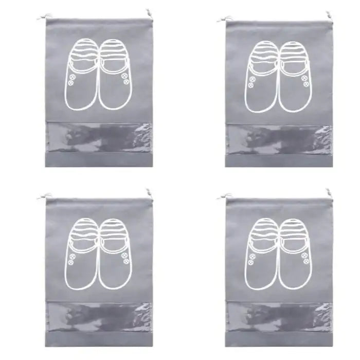 Travel Shoe Bags Large Shoes Pouch Packing Organizers With Rope For Men And Women Pack Of 4