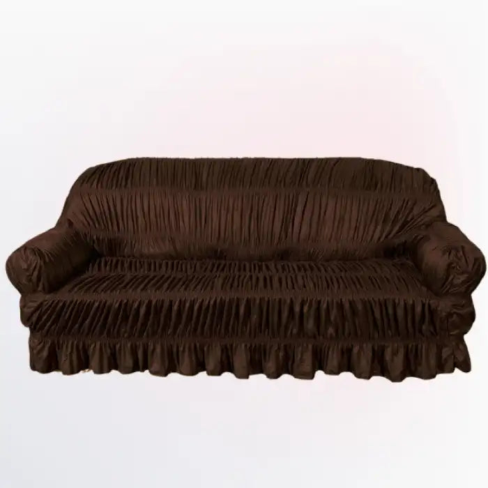 Twill Jersey Sofa Covers - Elastic (Brown)