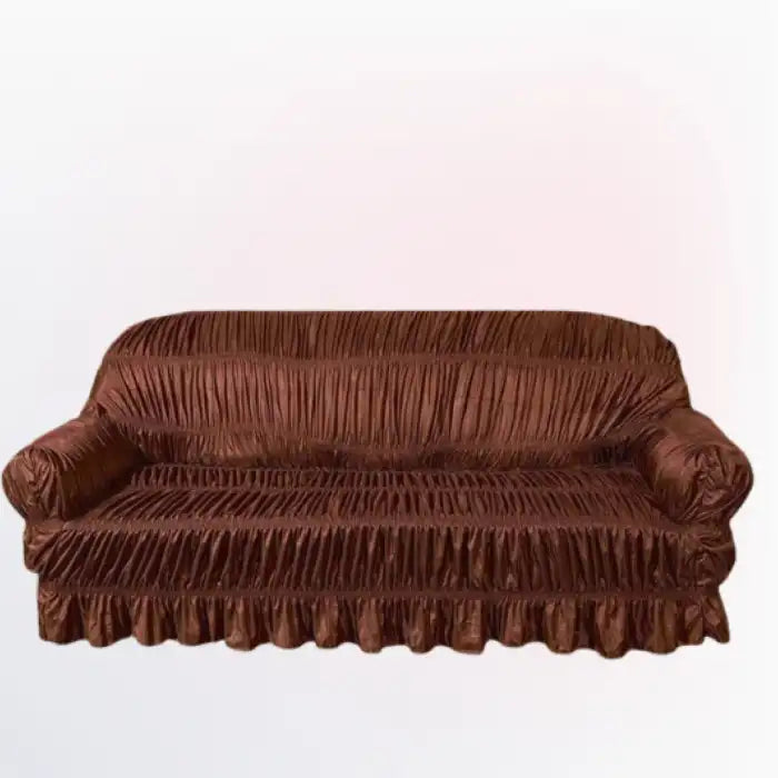 Twill Jersey Sofa Covers - Elastic (Copper Brown)