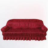 Twill Jersey Sofa Covers - Elastic (Maroon)