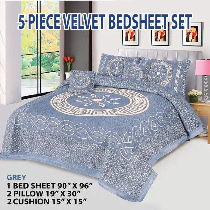 Velvet Jacquard Bed Sheet Set Vn-15