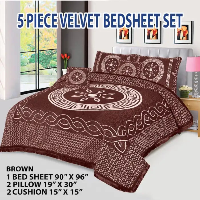 Velvet Jacquard Bed Sheet Set Vn-21