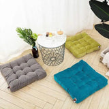 Velvet Square Floor Cushions With Ball Fiber Filling (1 Pair = 2 Pieces) - Blue