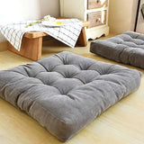 Velvet Square Floor Cushions With Ball Fiber Filling (1 Pair = 2 Pieces) - Dark Grey